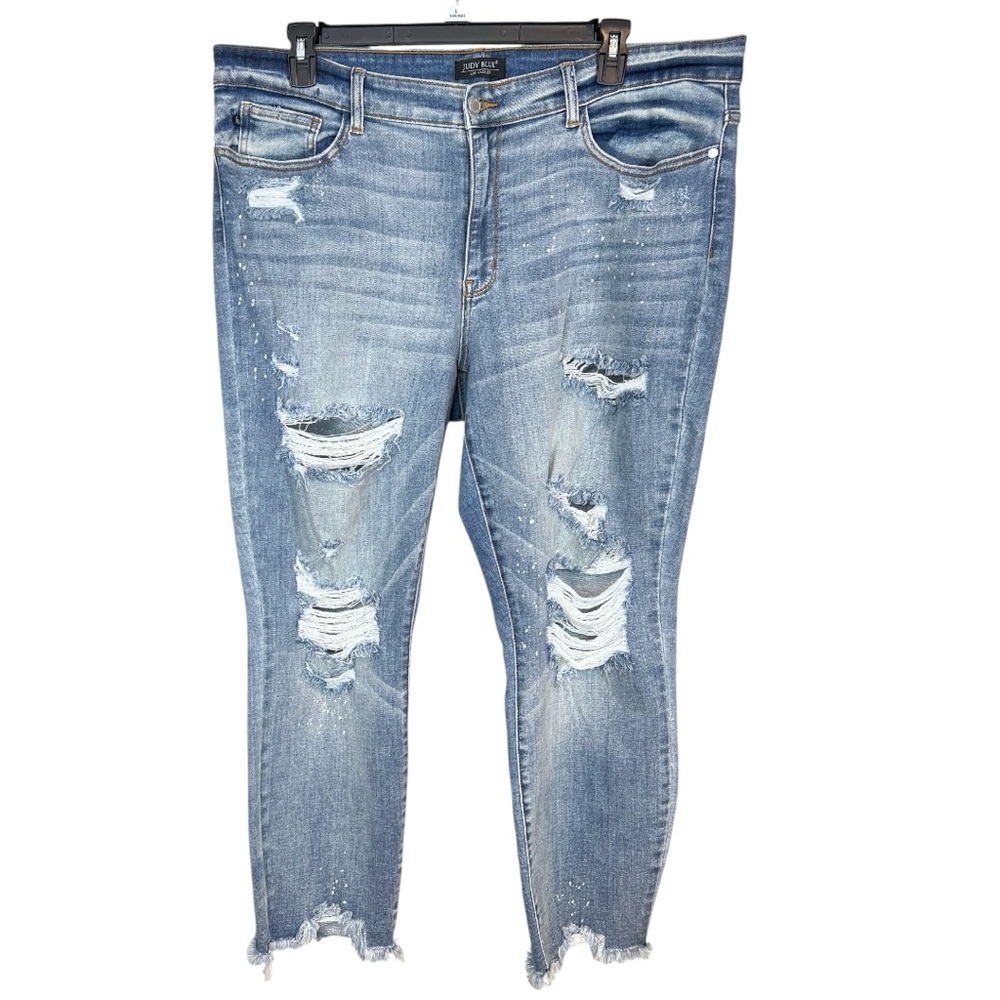 Judy Blue Monroe Mid Rise Ripped Boyfriend Fit Mom Jeans Size 20W - Picture 4 of 13